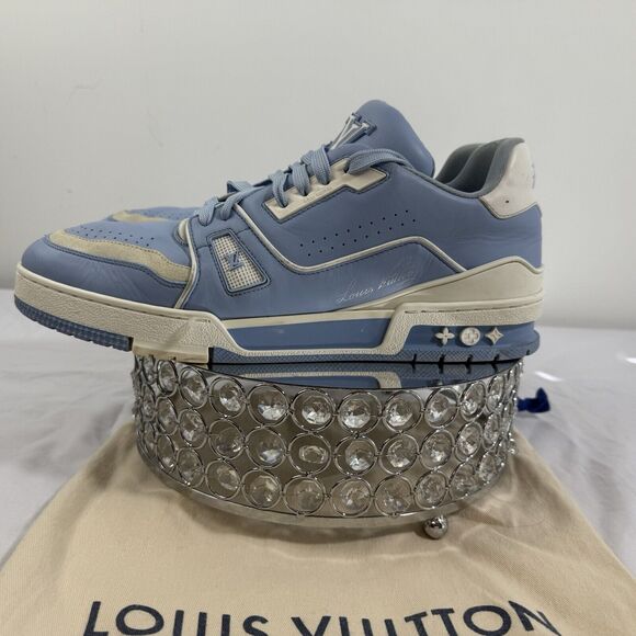 Louis Vuitton LV Trainer Sneakers by Virgil Abloh Baby Blue Size 9 US Authentic - Picture 4 of 10